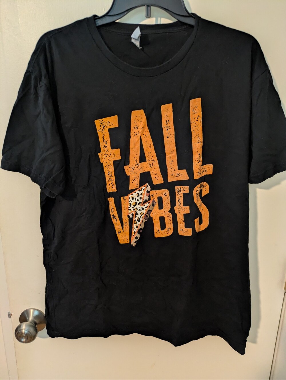 Women's Fall vibes Leopard Print Lightning Bolt Shirt